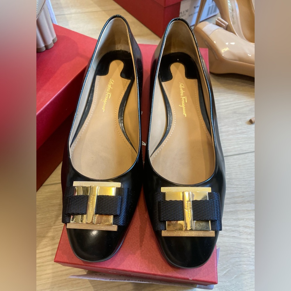 Black Ferragamo Flats